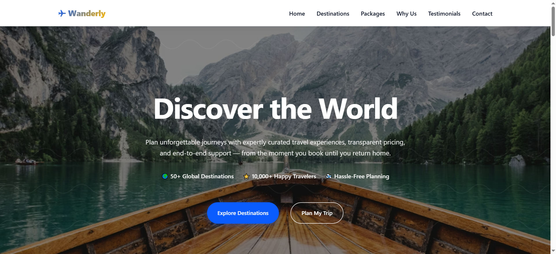 TRAVEL WEBSITE template